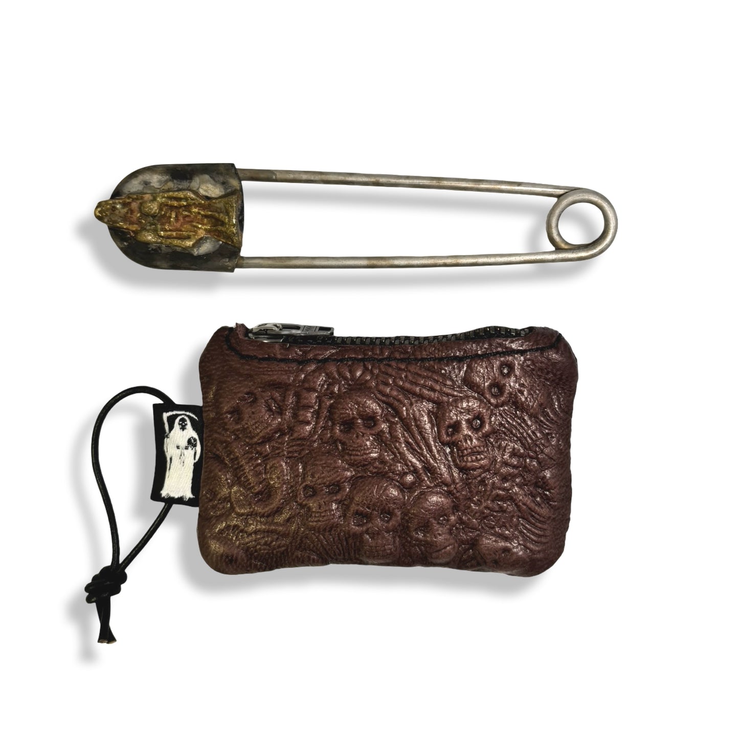 Skull Keychain Sack w/ Santa pin
